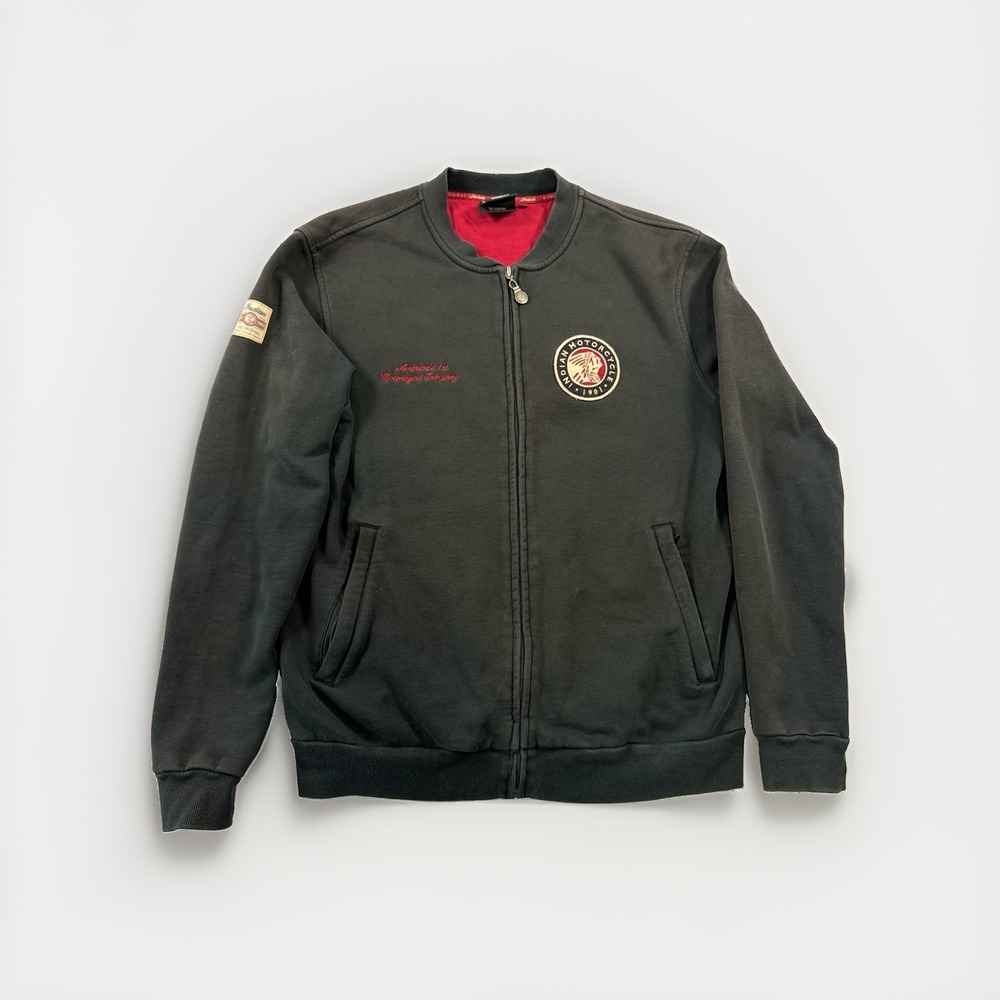 Genuine Indian Motorcycle Full Zip Sweatshirt Men's Medium Black Motocore